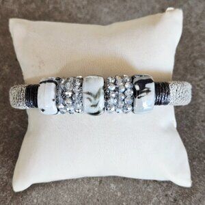 FASHION JEWELRY Women's Ceramic Stones/Crystal Beading Clasp Bracelet